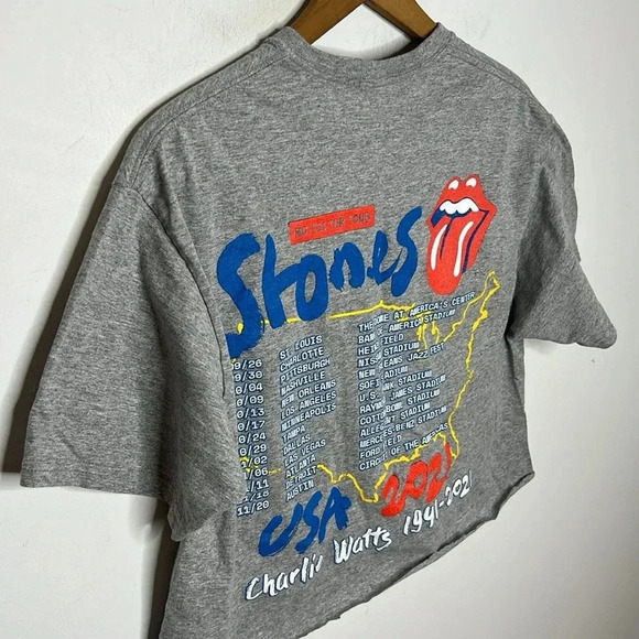 The Rolling Stones Custom Cropped DIY 2021 Graphic Tour T Shirt - Picture 6 of 11